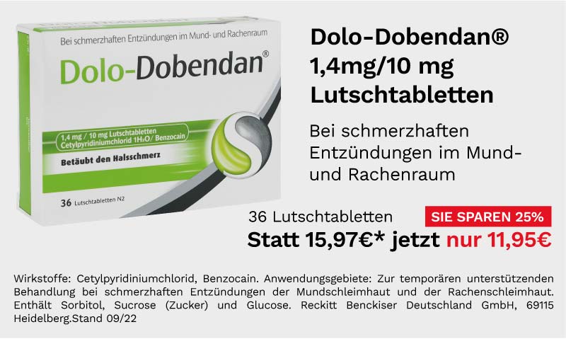 Dolo Dobendan 1,4mg/10mg 36 Lutschtabletten für 11,95 €